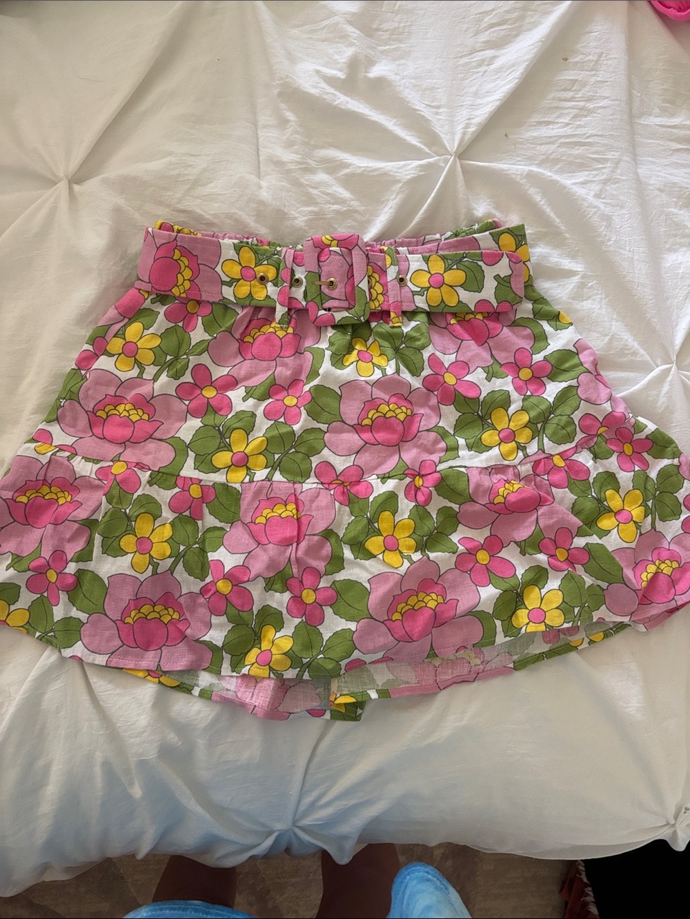 Show Me Your MuMu Pink & Yellow Floral Mini Skirt
